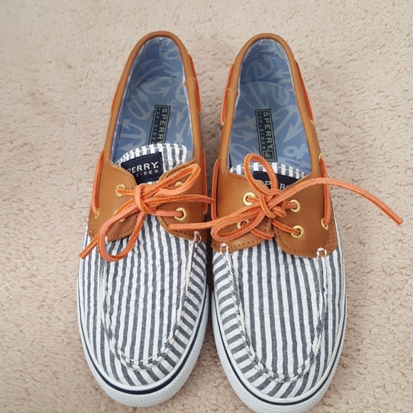Sperry Shoes - Sperry Top Sider seersucker leather upper sz 8.5M